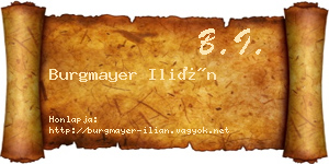 Burgmayer Ilián névjegykártya